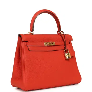 HERMÈS Pre-owned Hermes Kelly Retourne 25 Capucine Togo Gold Hardware | Thumbnail 2 HERMÈS Pre-owned Hermes Kelly Retourne 25 Capucine Togo Gold Hardware | Thumbnail 2