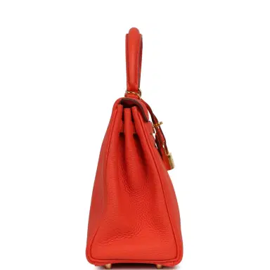 HERMÈS Pre-owned Hermes Kelly Retourne 25 Capucine Togo Gold Hardware | Thumbnail 3 HERMÈS Pre-owned Hermes Kelly Retourne 25 Capucine Togo Gold Hardware | Thumbnail 3