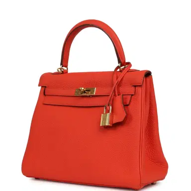 HERMÈS Pre-owned Hermes Kelly Retourne 25 Capucine Togo Gold Hardware | Thumbnail 5 HERMÈS Pre-owned Hermes Kelly Retourne 25 Capucine Togo Gold Hardware | Thumbnail 5