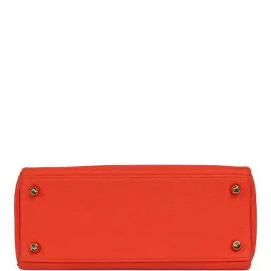 HERMÈS Pre-owned Hermes Kelly Retourne 25 Capucine Togo Gold Hardware | Thumbnail 6 HERMÈS Pre-owned Hermes Kelly Retourne 25 Capucine Togo Gold Hardware | Thumbnail 6
