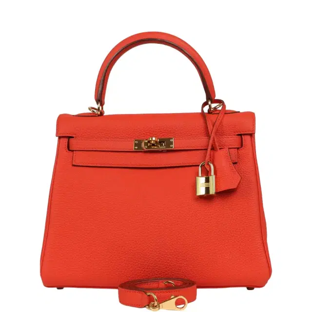 HERMÈS Pre-owned Hermes Kelly Retourne 25 Capucine Togo Gold Hardware