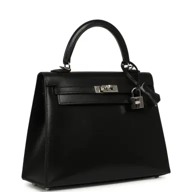 HERMÈS Pre-owned Hermes Kelly Sellier 25 Black Box Palladium Hardware | Thumbnail 2 HERMÈS Pre-owned Hermes Kelly Sellier 25 Black Box Palladium Hardware | Thumbnail 2