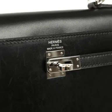 HERMÈS Pre-owned Hermes Kelly Sellier 25 Black Box Palladium Hardware | Thumbnail 7 HERMÈS Pre-owned Hermes Kelly Sellier 25 Black Box Palladium Hardware | Thumbnail 7