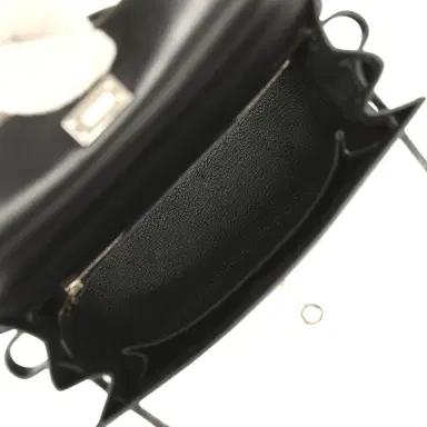 HERMÈS Pre-owned Hermes Kelly Sellier 25 Black Box Palladium Hardware | Thumbnail 9 HERMÈS Pre-owned Hermes Kelly Sellier 25 Black Box Palladium Hardware | Thumbnail 9