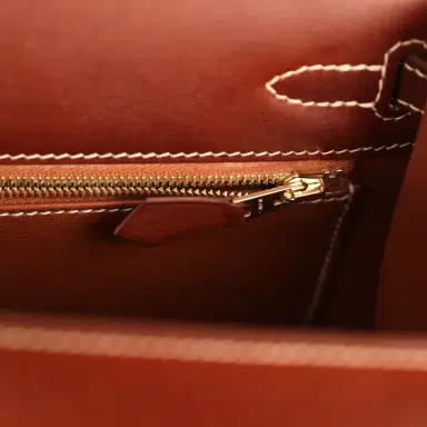 HERMÈS Pre-owned Hermes Kelly Sellier 25 Fauve Barenia Gold Hardware | Thumbnail 8 HERMÈS Pre-owned Hermes Kelly Sellier 25 Fauve Barenia Gold Hardware | Thumbnail 8