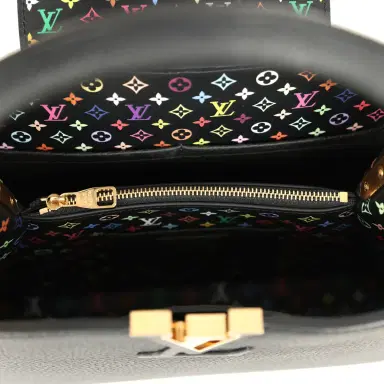 Louis Vuitton Pre-owned Louis Vuitton X Takashi Murakami Capucines MM Black Taurillon, Multicolored Monogram Gold Hardware | Thumbnail 10 Louis Vuitton Pre-owned Louis Vuitton X Takashi Murakami Capucines MM Black Taurillon, Multicolored Monogram Gold Hardware | Thumbnail 10