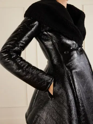 Alaïa Shearling-trimmed Leather Coat | Thumbnail 4 Alaïa Shearling-trimmed Leather Coat | Thumbnail 4