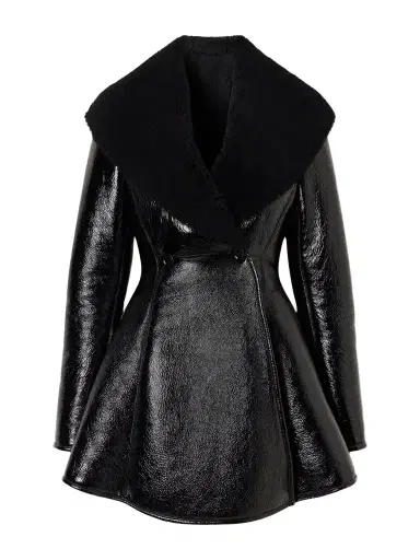 Alaïa Shearling-trimmed Leather Coat | Thumbnail 1 Alaïa Shearling-trimmed Leather Coat | Thumbnail 1