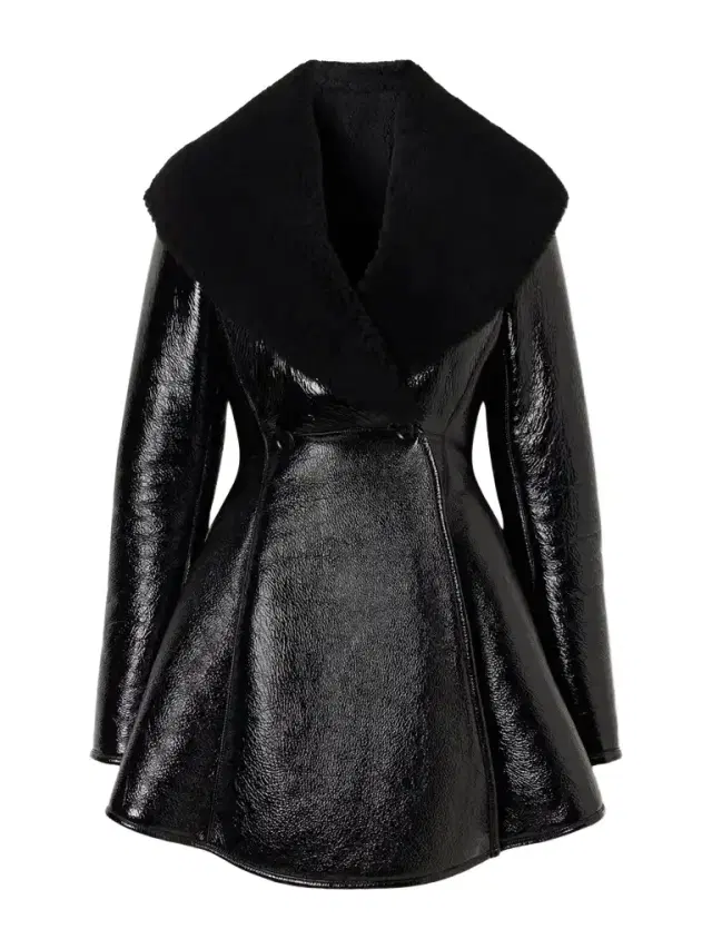 Alaïa Shearling-trimmed Leather Coat