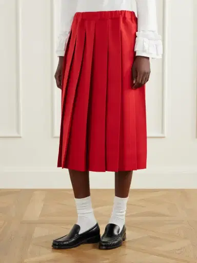 Comme des Garçons GIRL Pleated Gabardine Midi Skirt | Thumbnail 3