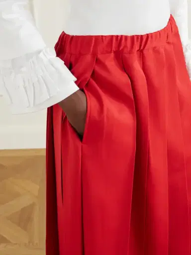 Comme des Garçons GIRL Pleated Gabardine Midi Skirt | Thumbnail 5
