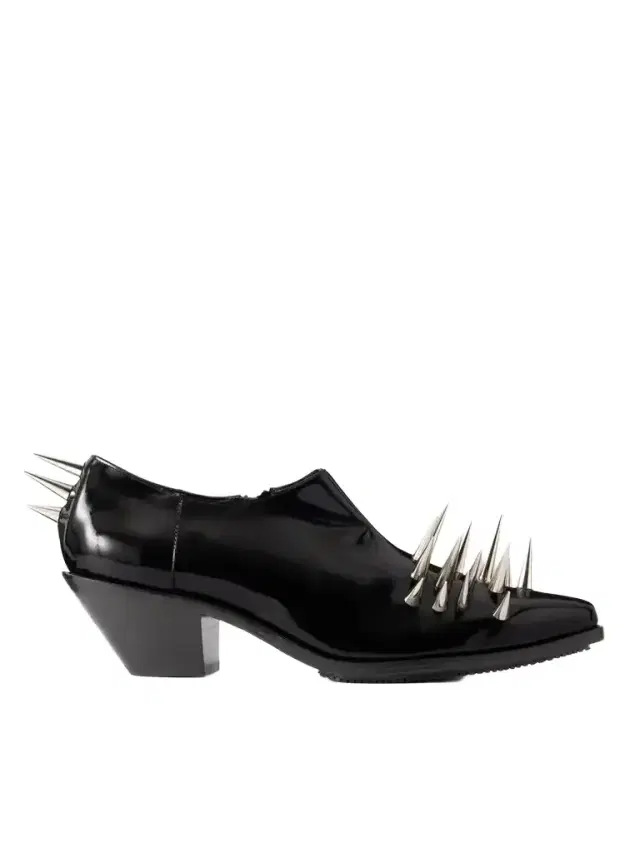 Junya Watanabe Studded Patent-leather Ankle Boots
