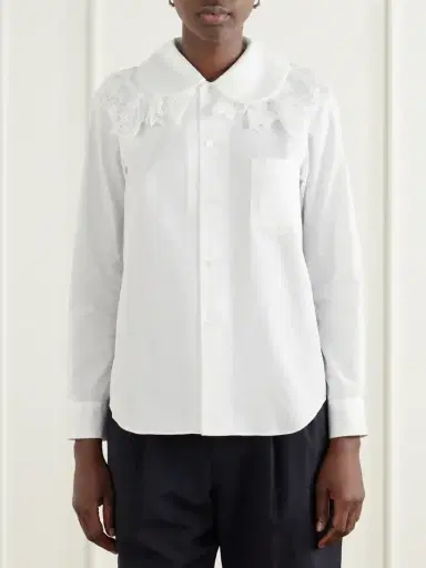 Comme des Garçons GIRL Broderie Anglaise-trimmed Cotton-poplin Blouse | Thumbnail 3 Comme des Garçons GIRL Broderie Anglaise-trimmed Cotton-poplin Blouse | Thumbnail 3
