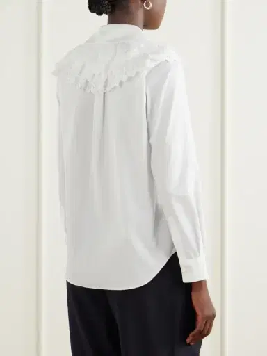 Comme des Garçons GIRL Broderie Anglaise-trimmed Cotton-poplin Blouse | Thumbnail 4 Comme des Garçons GIRL Broderie Anglaise-trimmed Cotton-poplin Blouse | Thumbnail 4