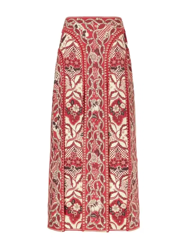 ALÉMAIS Kenny Floral-print Crepe Midi Skirt - Unknown