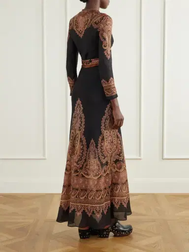 Zimmermann Ascent Belted Printed Linen And Silk-blend Maxi Dress | Thumbnail 3 Zimmermann Ascent Belted Printed Linen And Silk-blend Maxi Dress | Thumbnail 3