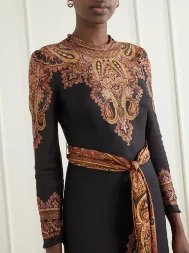 Zimmermann Ascent Belted Printed Linen And Silk-blend Maxi Dress | Thumbnail 4 Zimmermann Ascent Belted Printed Linen And Silk-blend Maxi Dress | Thumbnail 4