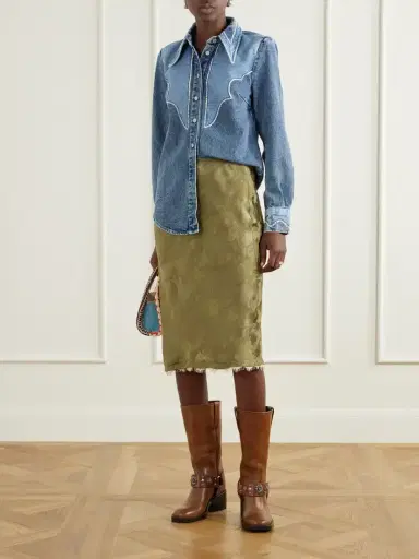 ALÉMAIS Winifred Lace-trimmed Floral-jacquard Midi Skirt | Thumbnail 2