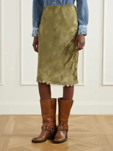 ALÉMAIS Winifred Lace-trimmed Floral-jacquard Midi Skirt | Thumbnail 3