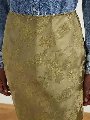 ALÉMAIS Winifred Lace-trimmed Floral-jacquard Midi Skirt | Thumbnail 5