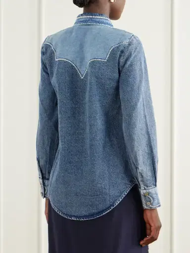 ALÉMAIS Jesse Embroidered Denim Shirt | Thumbnail 4