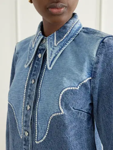 ALÉMAIS Jesse Embroidered Denim Shirt | Thumbnail 5