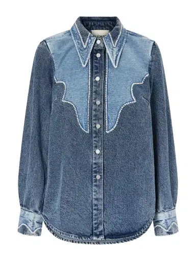 ALÉMAIS Jesse Embroidered Denim Shirt | Thumbnail 1