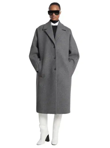 Michael Kors Collection Wool Melton Cocoon Coat in | Thumbnail 1