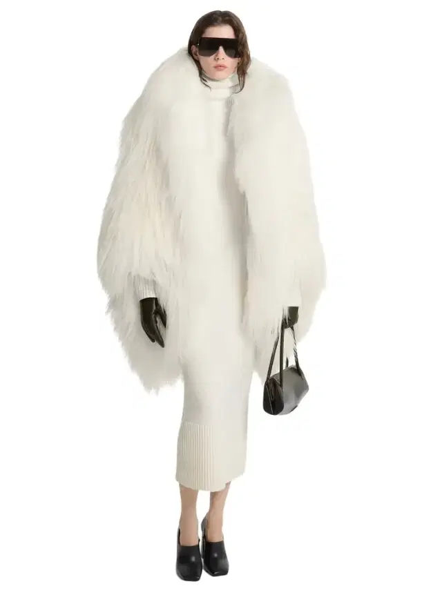 Michael Kors Collection Shearling Bubble Coat in Natural