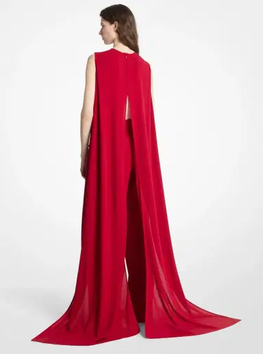 Michael Kors Collection Wool Crepe Opera Blouse in Red | Thumbnail 2 Michael Kors Collection Wool Crepe Opera Blouse in Red | Thumbnail 2