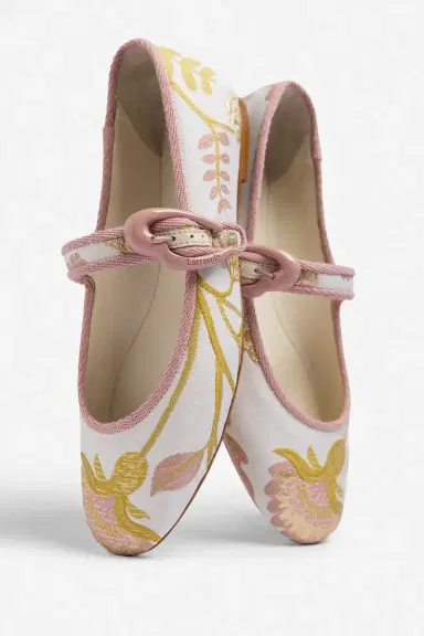 Markarian Larroudé by Markarian: Verona Ballet Flat Mist Floral Brocade | Thumbnail 4 Markarian Larroudé by Markarian: Verona Ballet Flat Mist Floral Brocade | Thumbnail 4
