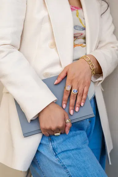 LEIGH MAXWELL Tanzanite Diamond Bauble Ring | Thumbnail 3