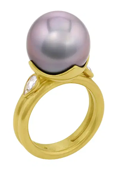 LEIGH MAXWELL Tahitian Pearl Diamond Bahari Ring | Thumbnail 3