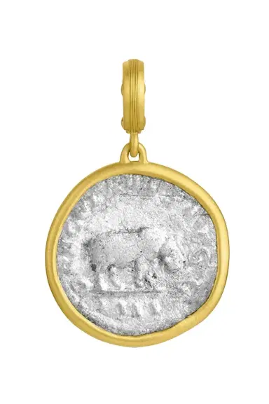 LEIGH MAXWELL Hippo Ancient Silver Coin Pendant | Thumbnail 1