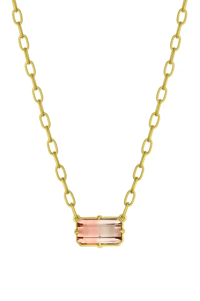 LEIGH MAXWELL Bi-Color Tourmaline Pendant Necklace