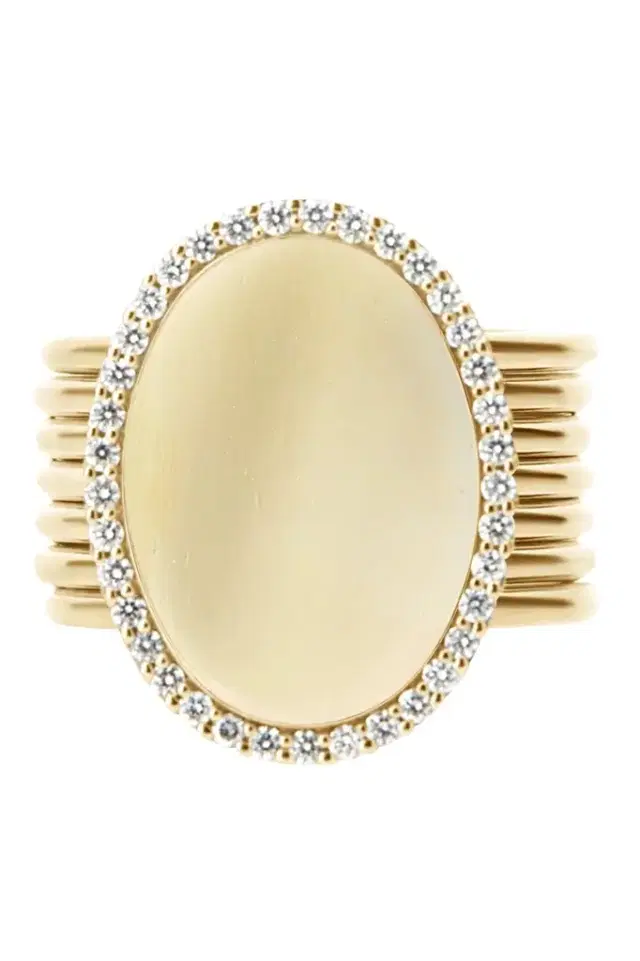 NANIS Diamond Boules Sway Seven Band Halo Ring