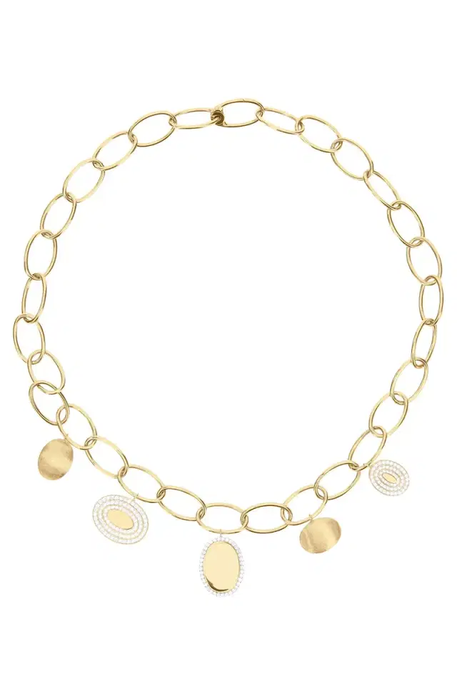 NANIS Diamond Boules Sway Link Choker Necklace