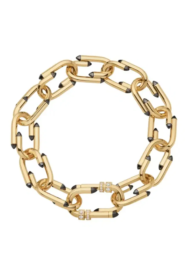 Black Enamel Try Me Chain Bracelet