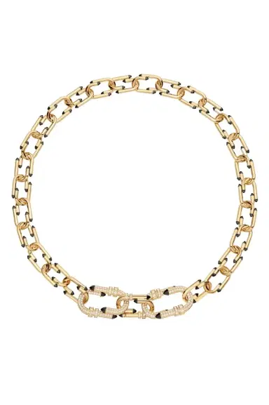 NOUVEL HERITAGE Diamond Black Enamel Try Me Chain Necklace | Thumbnail 1 NOUVEL HERITAGE Diamond Black Enamel Try Me Chain Necklace | Thumbnail 1