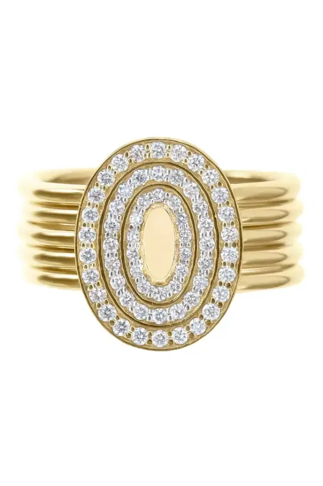 NANIS Diamond Boules Sway Four Band Circle Ring