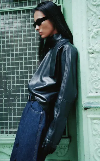 AGOLDE Kembra Leather Top | Thumbnail 2