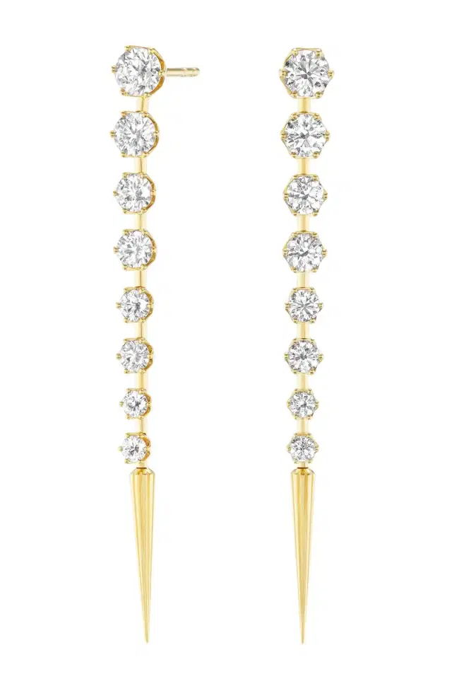 Sorellina Diamond Large Quill Drop Earrings