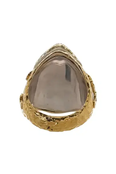 VICTOR VELYAN Black Tourmaline Diamond White Enamel Ring | Thumbnail 3 VICTOR VELYAN Black Tourmaline Diamond White Enamel Ring | Thumbnail 3