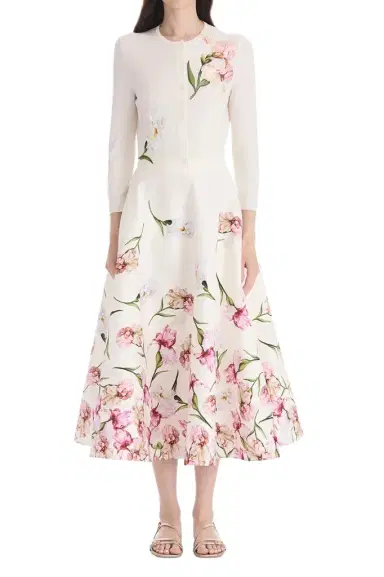 Oscar de la Renta Embroidered Crysanthemum Cardigan | Thumbnail 1 Oscar de la Renta Embroidered Crysanthemum Cardigan | Thumbnail 1