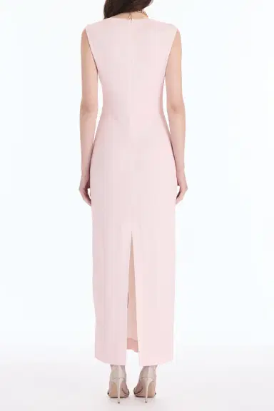 Oscar de la Renta Sleeveless Draped Painted Iris Day Dress | Thumbnail 4