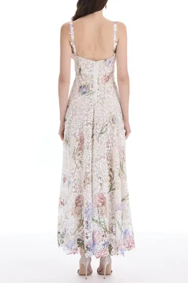 Oscar de la Renta Sleeveless Iris Degradé Printed Lace Day Dress | Thumbnail 4 Oscar de la Renta Sleeveless Iris Degradé Printed Lace Day Dress | Thumbnail 4