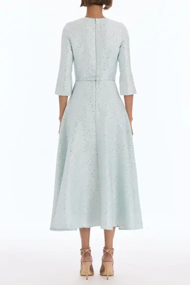 Oscar de la Renta Midi Sleeve Sequin Tweed Day Dress | Thumbnail 4 Oscar de la Renta Midi Sleeve Sequin Tweed Day Dress | Thumbnail 4