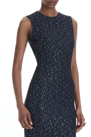 Oscar de la Renta Sleeveless Sequin Tweed Cocktail Dress | Thumbnail 2 Oscar de la Renta Sleeveless Sequin Tweed Cocktail Dress | Thumbnail 2