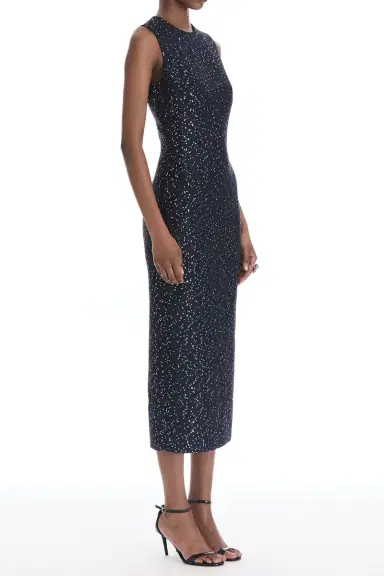 Oscar de la Renta Sleeveless Sequin Tweed Cocktail Dress | Thumbnail 3 Oscar de la Renta Sleeveless Sequin Tweed Cocktail Dress | Thumbnail 3
