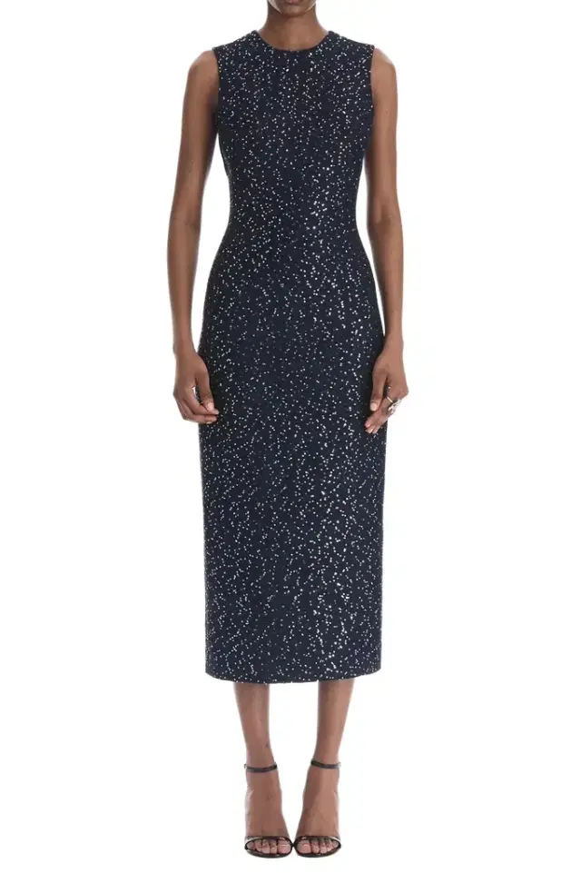 Oscar de la Renta Sleeveless Sequin Tweed Cocktail Dress
